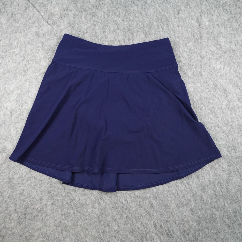 LL Bean Skirt Women‎ 12 Navy Blue Swim Skort Shaping UPF 50 Sun Protection